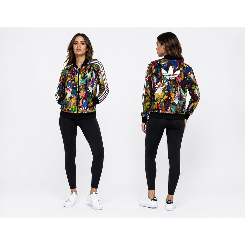 Adidas x Farm Rio Passaredo Parrot Print Trefoil Track Jacket Womens Small RARE!